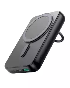 Joyroom JR-W050 20W 10000mah Magnetic Wireless Power Bank with Ring Holder- Black Color
